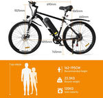 HITWAY BK15 E-Mountainbike 26 Zoll 250W 36V 12Ah Pedelec Schwarz